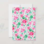 Roze Groen Roos bloemblaadjes bloementuin bruiloft RSVP Kaartje (Achterkant)