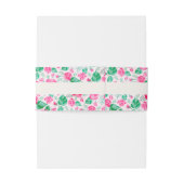 Roze Groen Roos bloemblaadjes bloementuin bruiloft Uitnodigingen Wikkel (Achterkant Voorbeeld)