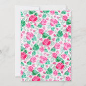 Roze Groen Roos Bloemen Tuin Baby shower Kaart (Achterkant)