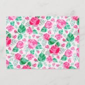 Roze Groen Roos Bloemen Tuin Bruidsmeisje Kaarten (Achterkant)