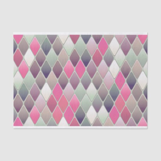 roze groen ruitpastelpapier tissuepapier (Voorkant)