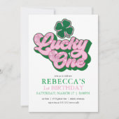 Roze Groen St. Patrick 'Lucky One Eerste Verjaarda Kaart (Voorkant)