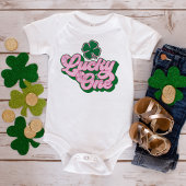 Roze Groen St. Patrick's Day Lucky One Baby Romper