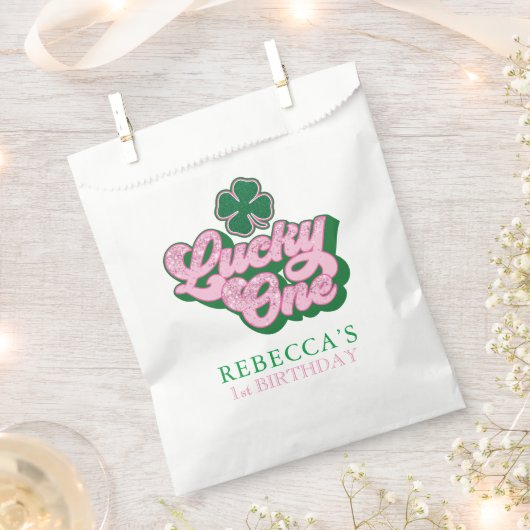 Roze Groen St. Patrick's Lucky One Eerste Verjaard Bedankzakje (Geknipt)
