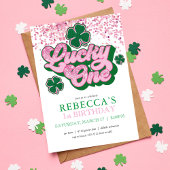 Roze Groen St. Patrick's Lucky One Eerste Verjaard Kaart