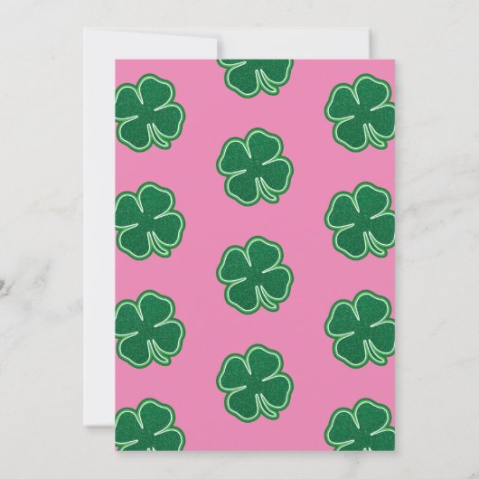 Roze Groen St. Patrick's Lucky One Eerste Verjaard Kaart (Achterkant)