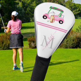 Roze Groen Stijlvolle Kar Clubs Monogram * Golfheadcover