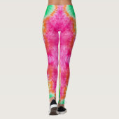 Roze & groen Stropdas en kleurstof Leggings (Achterkant)