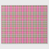 Roze & Groen Tartan Schotse ruit Cadeaupapier (Vlak)