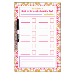 Roze Groen Terug naar School Checklist Doelen Plan Whiteboard