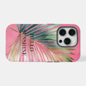 Roze Groen Tropisch blad iPhone Hoesje (Achterkant horizontaal)