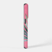 Roze Groen Tropisch blad iPhone Hoesje (Rechterkant)