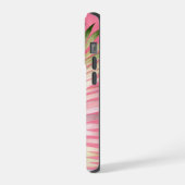 Roze Groen Tropisch blad iPhone Hoesje (Linkerkant)