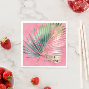 Roze Groen Tropisch blad Servet