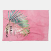 Roze Groen Tropisch blad Theedoek (Horizontaal)