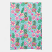 ROZE & GROEN TROPISCH ZOMERSTRAND THEMA THEEDOEK (Verticaal)