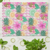 ROZE & GROEN TROPISCH ZOMERSTRAND THEMA THEEDOEK (Gevouwen)