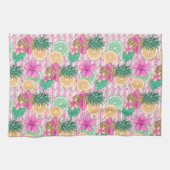 ROZE & GROEN TROPISCH ZOMERSTRAND THEMA THEEDOEK (Horizontaal)