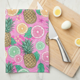 ROZE & GROEN TROPISCH ZOMERSTRAND THEMA THEEDOEK