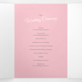 Roze groen tropische palmen waterverf kunst bruilo drieluik programma (Binnenkant midden)