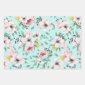  roze groen ventilatorpatroon inpakpapier vel (Voorkant)