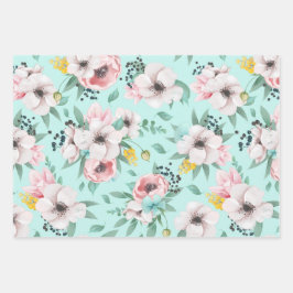  roze groen ventilatorpatroon inpakpapier vel