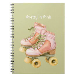 Roze Groen Veters Roller Skates Notitieboek