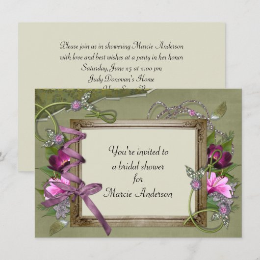  Roze Groen Vrijgezellenfeest Uitnodigen Kaart (Voorkant / Achterkant)