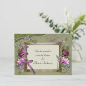  Roze Groen Vrijgezellenfeest Uitnodigen Kaart (Staand voorkant)