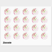 Roze Groen Wit Abstract Bloemen Bruiloft Stickers (Vel)