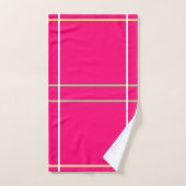 Roze Groen Wit Gele Strepen  Bad Handdoek (Handdoek)