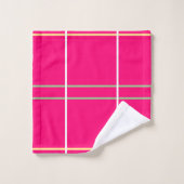 Roze Groen Wit Gele Strepen  Bad Handdoek (Wasdoekje)