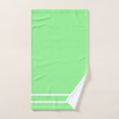 Roze Groen Wit Strepen Geometrisch Patroon Bad Handdoek (Handdoek)