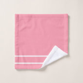 Roze Groen Wit Strepen Geometrisch Patroon Bad Handdoek (Wasdoekje)