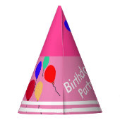 Roze Groen Wit Verjaardagsballonnen NAAM Feesthoedjes (Achterkant)