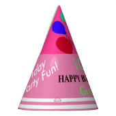 Roze Groen Wit Verjaardagsballonnen NAAM Feesthoedjes (Links)