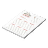 Roze Groen Witte Bloemige Weekplanner Organizer Notitieblok (Linkerzijde)