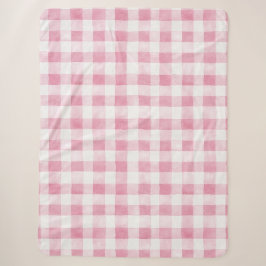 Roze Groen Witte Gestreepte Plaid Sherpa Deken