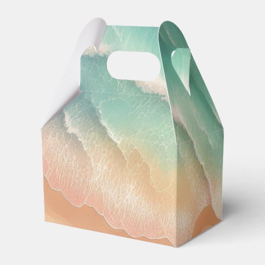 Roze Groen Zonnig Ocean Beach Zomer Party Bruiloft Bedankdoosjes (Achterkant)