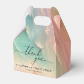 Roze Groen Zonnig Ocean Beach Zomer Party Bruiloft Bedankdoosjes (Voorkant Zijde)