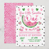 Roze Groen Zwart één op één dag in een meloen Kaart (Voorkant / Achterkant)