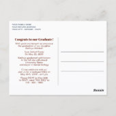Roze groene abstracte afstudeer aankondiging briefkaart (Achterkant)