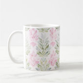Roze Groene Abstracte Bloem Koffiemok (Links)