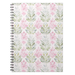 Roze Groene Abstracte Bloem Notitieboek