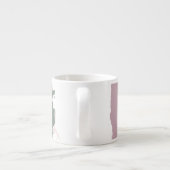 Roze & Groene Abstracte Kwaststreken Monogram Naam Espresso Kop (Achterkant)