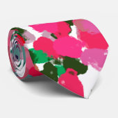 Roze groene abstracte Stropdas (Opgerold)