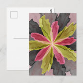 Roze groene anthracite Fantasy Flower Fractal Art Briefkaart (Voorkant / Achterkant)