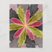 Roze groene anthracite Fantasy Flower Fractal Art Briefkaart (Voorkant)