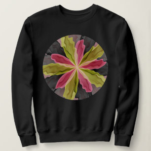 Roze groene anthracite Fantasy Flower Fractal Art Trui