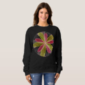 Roze groene anthracite Fantasy Flower Fractal Art Trui (Voorkant volledig)